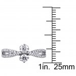 White Gold 1/2ct TDW Diamond 2-Stone Split Shank Promise Ring - Handcrafted By Name My Rings™