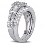 White Gold 1/2ct TDW Diamond Bridal Ring Set - Handcrafted By Name My Rings™