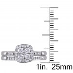 White Gold 1/2ct TDW Diamond Quad Halo Bridal Ring Set - Handcrafted By Name My Rings™