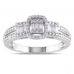 White Gold 1/3ct TDW Mixed Cut Diamond Ring - Handcrafted By Name My Rings™