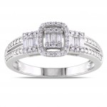 White Gold 1/3ct TDW Mixed Cut Diamond Ring - Handcrafted By Name My Rings™