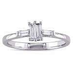 White Gold 1/4ct TDW Parallel Baguette-cut Diamond Engagement Ring - Handcrafted By Name My Rings™