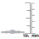 White Gold 1/4ct TDW Round Diamond Heart Profile Ring - Handcrafted By Name My Rings™