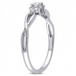 White Gold 1/6ct TDW Diamond Trillium Infinity Ring - Handcrafted By Name My Rings™