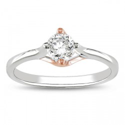 White and Rose Gold 1/2ct TDW Diamond Engagement Ring - Handcrafted By Name My Rings™
