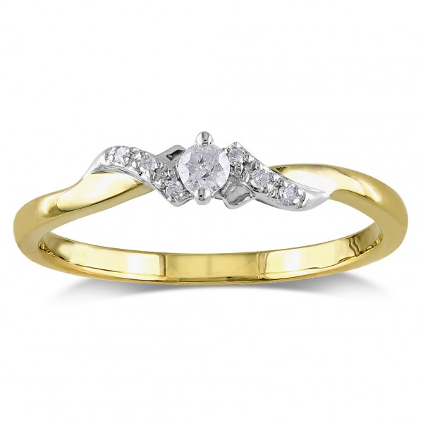 Gold 1/10ct TDW Diamond Ring - Handcrafted By Name My Rings™