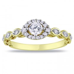 Gold 1/2ct TDW Diamond Engagement Ring - Handcrafted By Name My Rings™