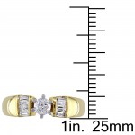 Gold 1/2ct TDW Round and Tapered Baguette Diamond Engagement Ring - Handcrafted By Name My Rings™