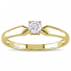 Gold 1/5ct TDW Diamond Solitaire Promise Ring - Handcrafted By Name My Rings™