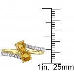 Gold Yellow Sapphire and 1/5ct TDW Diamond Duet Bypass Ring - Handcrafted By Name My Rings™