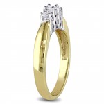 2-Tone Yellow and White Gold 1/5ct TDW Diamond 3-Stone Engagement Ring - Handcrafted By Name My Rings™