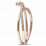 Rose Gold 1/6ct TDW Diamond Criss-Cross Promise Ring - Handcrafted By Name My Rings™