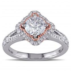 Two-tone Gold 1 1/2ct TDW Diamond Engagement Ring - Handcrafted By Name My Rings™