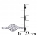 White Gold 1/2ct TDW Diamond Floral Cluster Halo Engagement Ring - Handcrafted By Name My Rings™