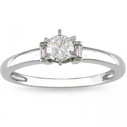 White Gold 1/3ct TDW Diamond Solitaire Engagement Ring - Handcrafted By Name My Rings™