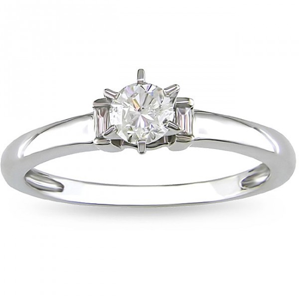 White Gold 1/3ct TDW Diamond Solitaire Engagement Ring - Handcrafted By Name My Rings™