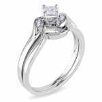 White Gold 1/4ct TDW Diamond Bridal Set - Handcrafted By Name My Rings™
