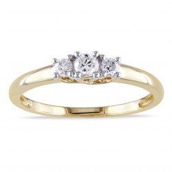 Gold 1/4ct TDW Certified Diamond 3-stone Promise Ring - Handcrafted By Name My Rings™
