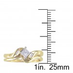 Gold 1/4ct TDW Diamond Bridal Set - Handcrafted By Name My Rings™