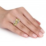 Gold 1/5ct TDW Diamond Chain Link Ring - Handcrafted By Name My Rings™