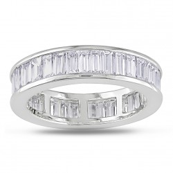 Gold 3ct TDW Baguette Channel Set Diamond Eternity Band - Handcrafted By Name My Rings™