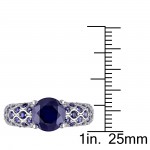 Created Blue Sapphire Engagement Ring in White Gold - Handcrafted By Name My Rings™
