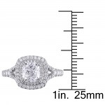 GIA Certified 1-5/8ct TDW Cushion-Cut Diamond Double Halo Engagement Ring in White Gold - Handcrafted By Name My Rings™