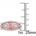 Signature Collection Rose Gold Morganite and 1/5ct TDW Diamond Infinity Bridal Ring Set - Handcrafted By Name My Rings™