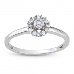 Signature Collection White Gold 1/4ct TDW Diamond Engagement Ring - Handcrafted By Name My Rings™