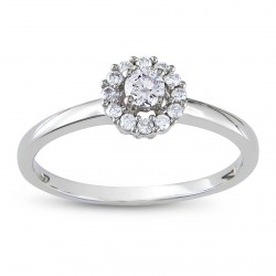Signature Collection White Gold 1/4ct TDW Diamond Engagement Ring - Handcrafted By Name My Rings™