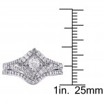 Signature Collection White Gold 5/8ct TDW Split Shank Bridal Set - Handcrafted By Name My Rings™