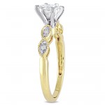 Signature Collection Gold 1/4ct TDW Marquise and Round-Cut Diamond Infinity Engagement Ring - Handcrafted By Name My Rings™
