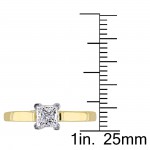 Signature Collection 2-tone Yellow and White Gold 3/4ct TDW Princess-cut Diamond Engagement Ring - Handcrafted By Name My Rings™