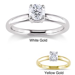 Signature Collection Gold 1/2ct TDW Certified Diamond Solitaire Engagement Ring - Handcrafted By Name My Rings™