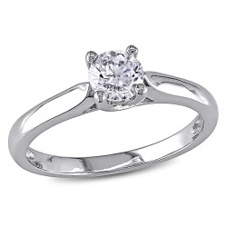 Signature Collection Gold 1/2ct TDW Diamond Solitaire Engagement Ring - Handcrafted By Name My Rings™