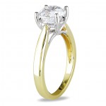 Signature Collection Gold 2ct TDW Certified Round Solitaire Diamond Ring - Handcrafted By Name My Rings™