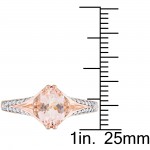 Signature Collection Rose Gold Morganite and 1/5ct TDW Diamond Split Shank Engagement Ring - Handcrafted By Name My Rings™