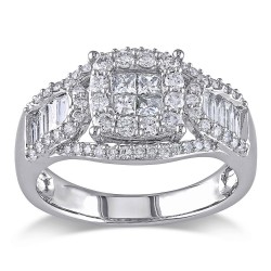 Signature Collection White Gold 1 1/10ct TDW Certified Diamond Ring - Handcrafted By Name My Rings™