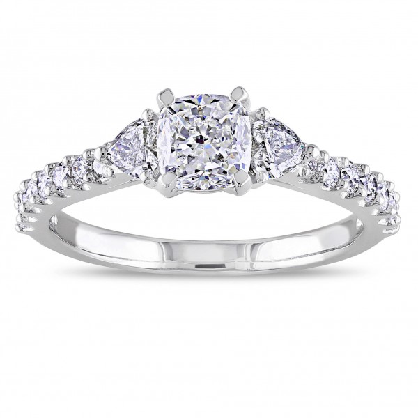 Signature Collection White Gold 1 1/4ct TDW Cushion Center Diamond Ring - Handcrafted By Name My Rings™