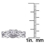 Signature Collection White Gold 1/2ct TDW Diamond Bridal Ring Set - Handcrafted By Name My Rings™