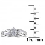 Signature Collection White Gold 1/2ct TDW Marquise Diamond Bridal Set - Handcrafted By Name My Rings™