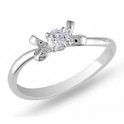 Signature Collection White Gold 1/5ct TDW Diamond Engagement Ring - Handcrafted By Name My Rings™