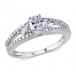 Signature Collection White Gold 1ct TDW Certified Oval Cut Diamond Ring - Handcrafted By Name My Rings™
