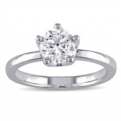 Signature Collection White Gold 1ct TDW Diamond 5-prong Solitaire Engagement Ring - Handcrafted By Name My Rings™