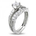 Signature Collection White Gold 1ct TDW Diamond Bridal Ring Set - Handcrafted By Name My Rings™
