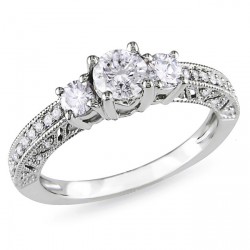 Signature Collection White Gold 1ct TDW Diamond Engagement Ring - Handcrafted By Name My Rings™