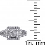 Signature Collection White Gold 1ct TDW Diamond Princess Cut Halo Engagement Ring - Handcrafted By Name My Rings™