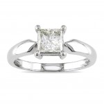 Signature Collection White Gold 1ct TDW Diamond Solitaire Engagement Ring - Handcrafted By Name My Rings™