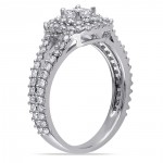 Signature Collection White Gold 1ct TDW Halo Diamond Ring - Handcrafted By Name My Rings™