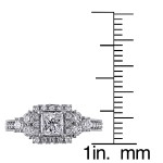Signature Collection White Gold 1ct TDW Princess-cut Diamond Ring - Handcrafted By Name My Rings™